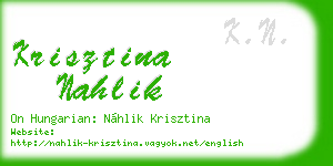 krisztina nahlik business card