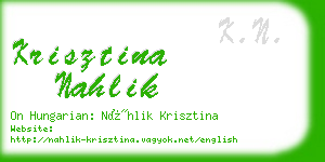 krisztina nahlik business card